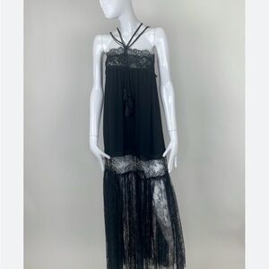 Plein Sud Black Lace Maxi Dress